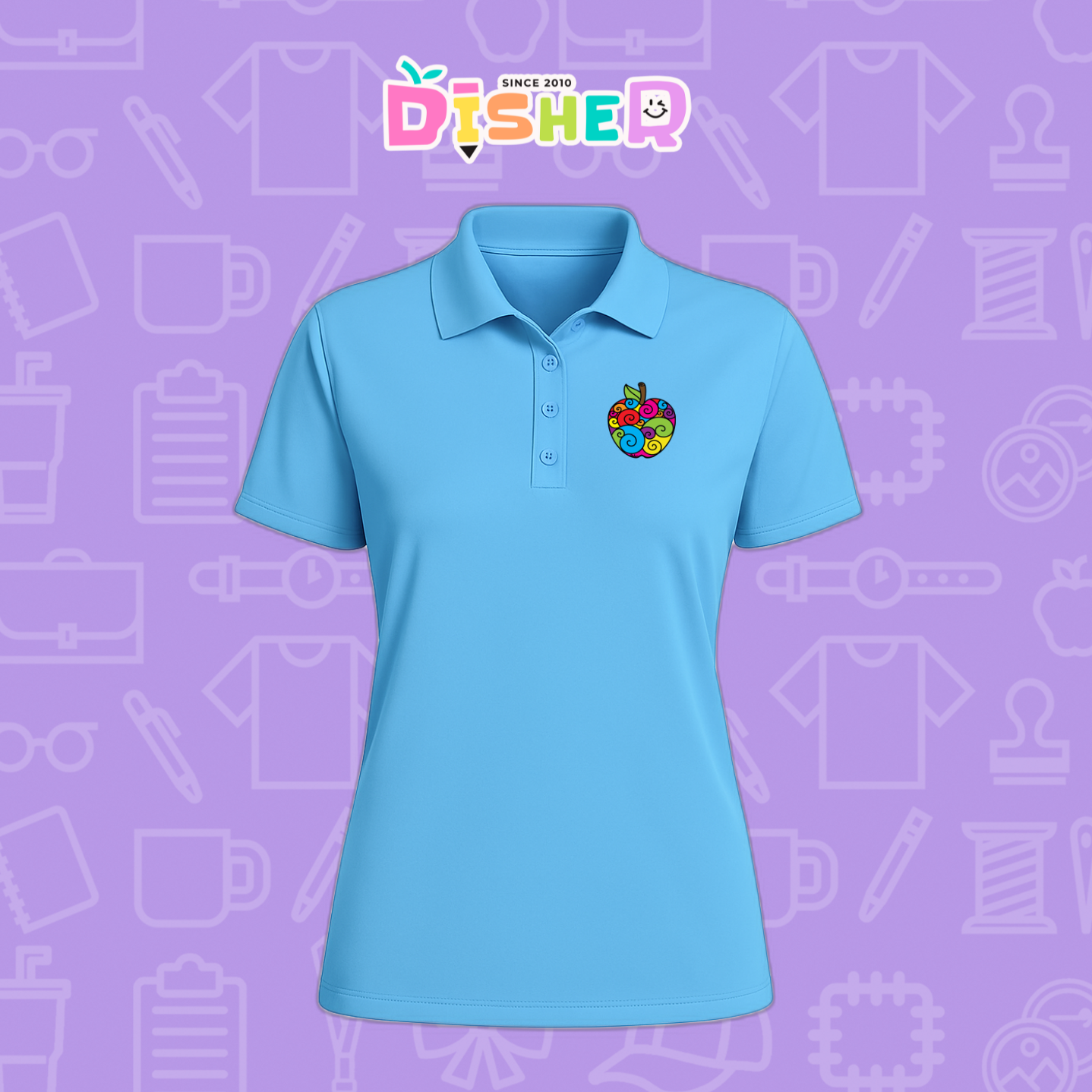 PBD-D-067: Polo Bordada Dry Fit Dama I Manzana risco