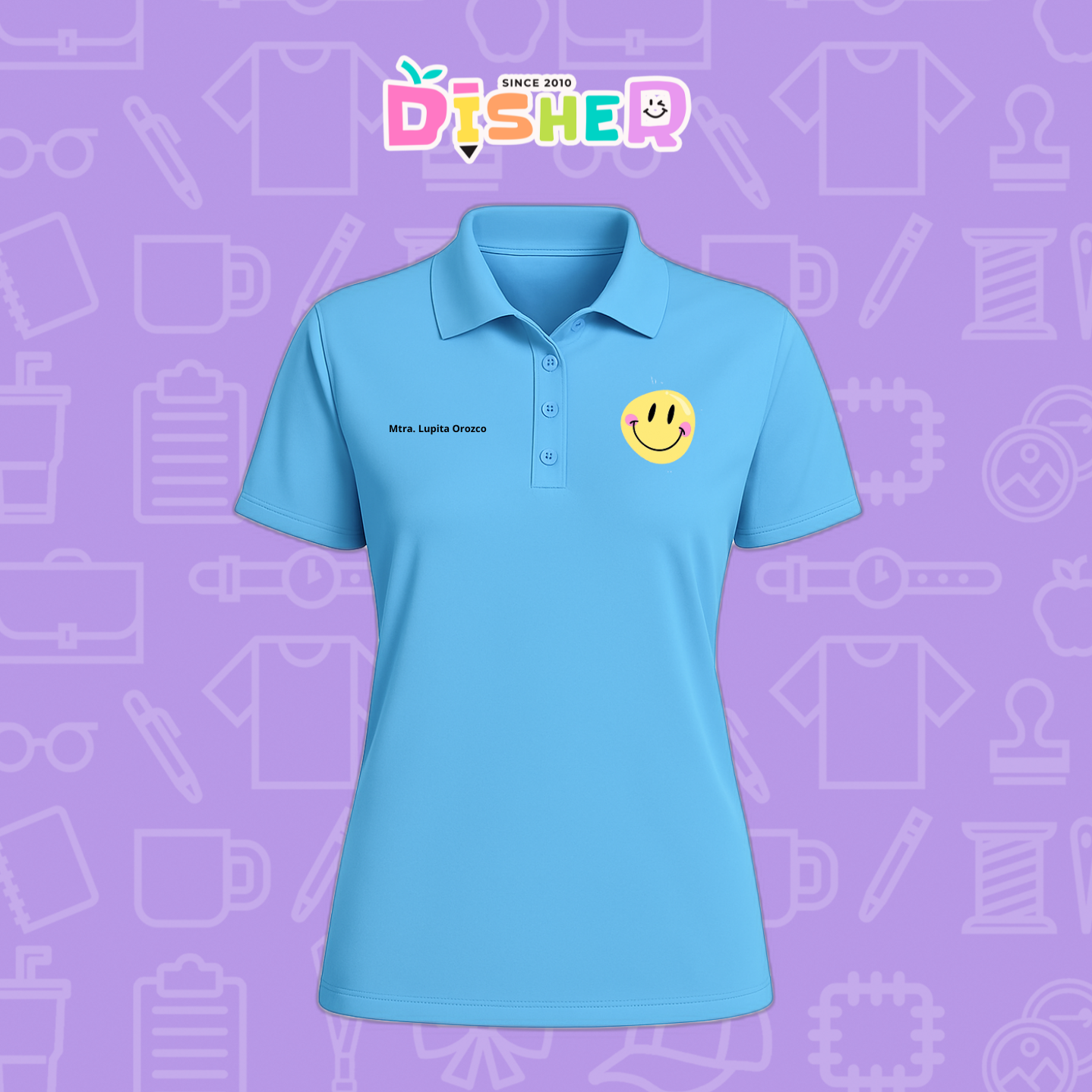 PBD-D-021: Polo Bordada Dry Fit Dama I Happy face