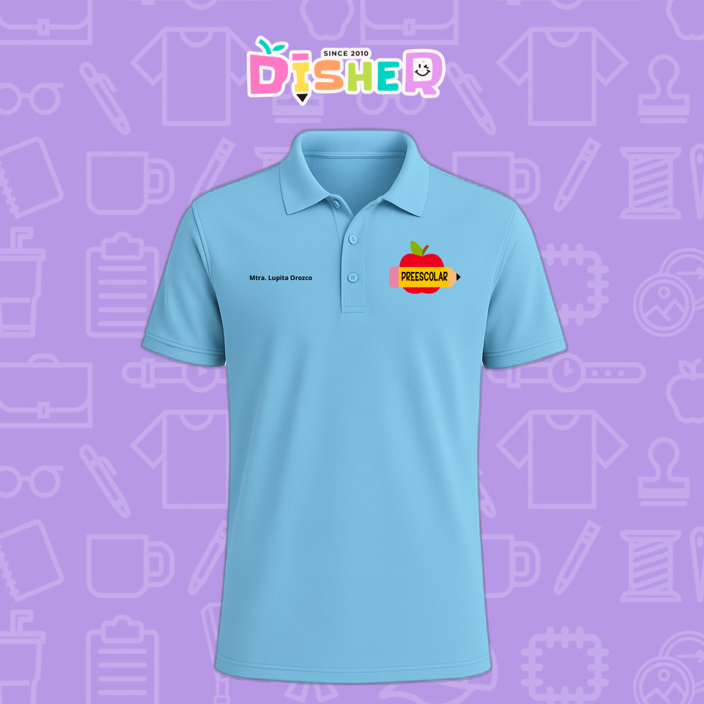 PBD-C-0084: Polo Bordada Dry Fit Caballero I Manzana preescolar