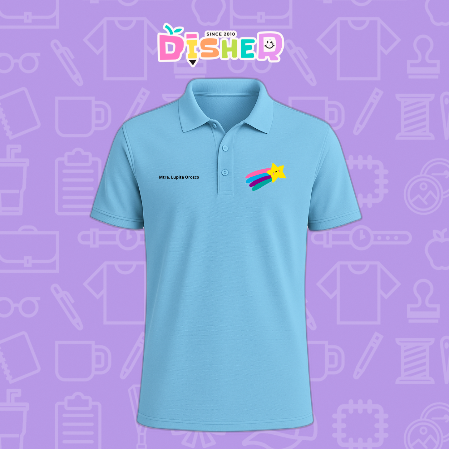 PBD-C-0019: Polo Bordada Dry Fit Caballero I Estrella fugaz