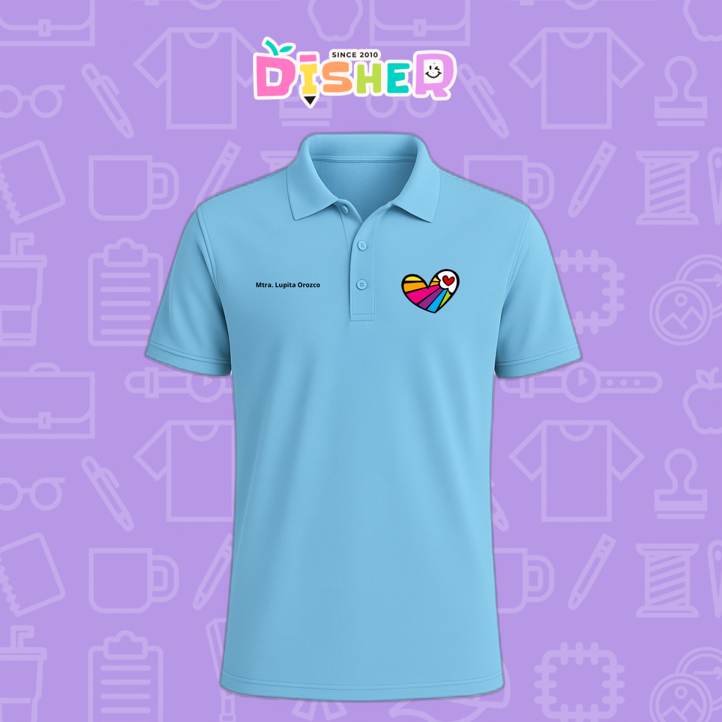 PBD-C-0073: Polo Bordada Dry Fit Caballero I Corazón lineas