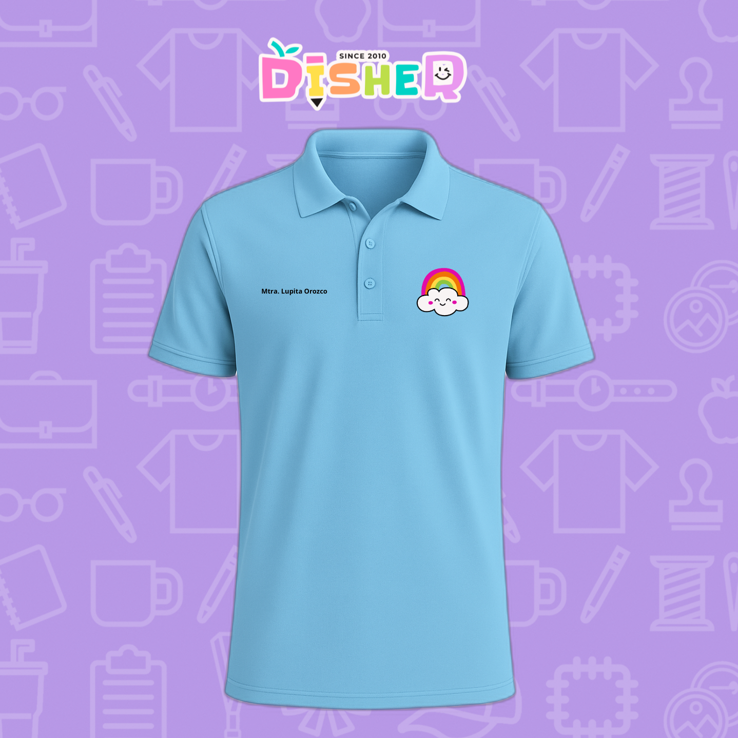PBD-C-0017: Polo Bordada Dry Fit Caballero I Nube arcoíris