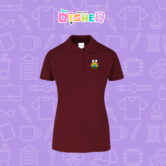 PBY-D-0029: Polo Bordada 50/50 Dama I Arcoíris manitas