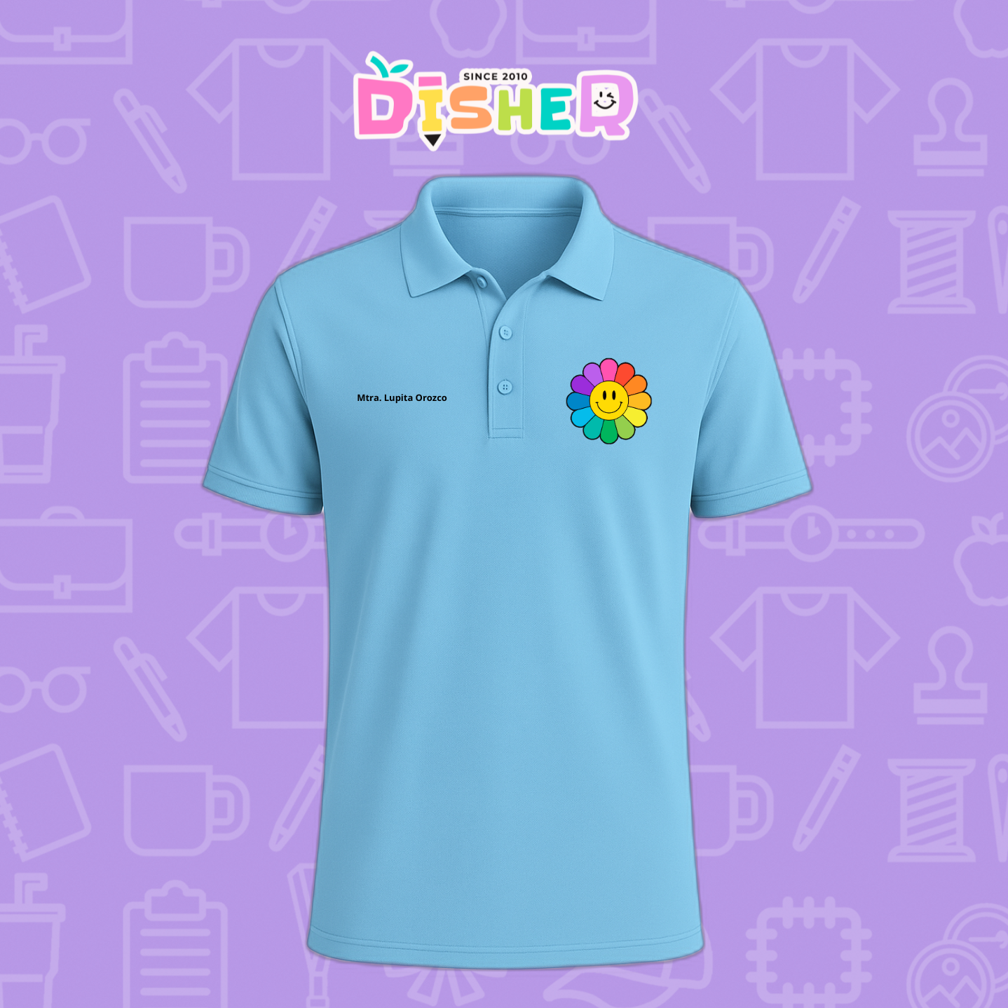PBD-C-0018: Polo Bordada Dry Fit Caballero I Flor de colores