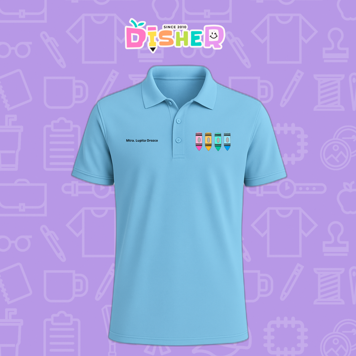 PBD-C-0045: Polo Bordada Dry Fit Caballero I Crayolas pastel