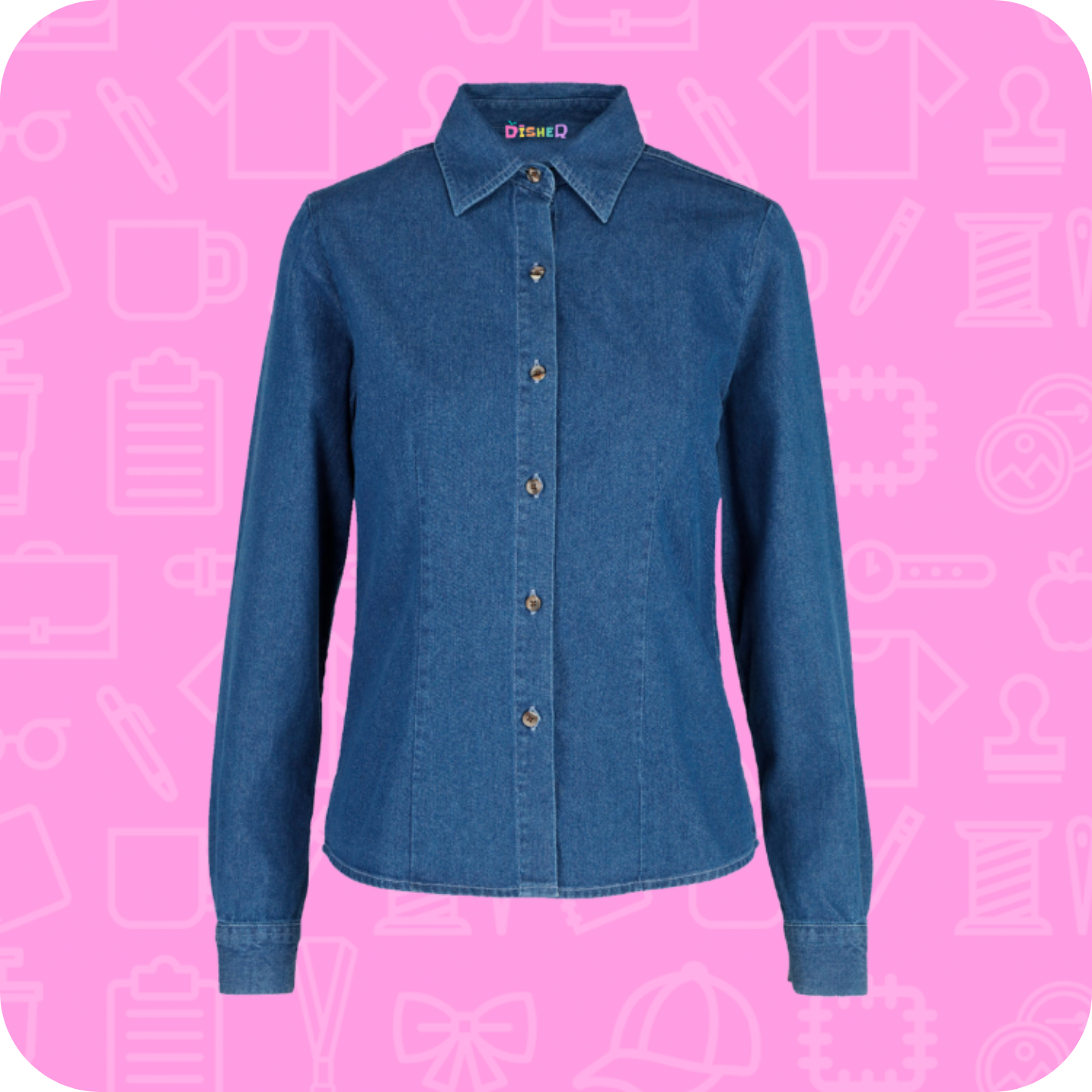Camisa mezclilla manga larga dama