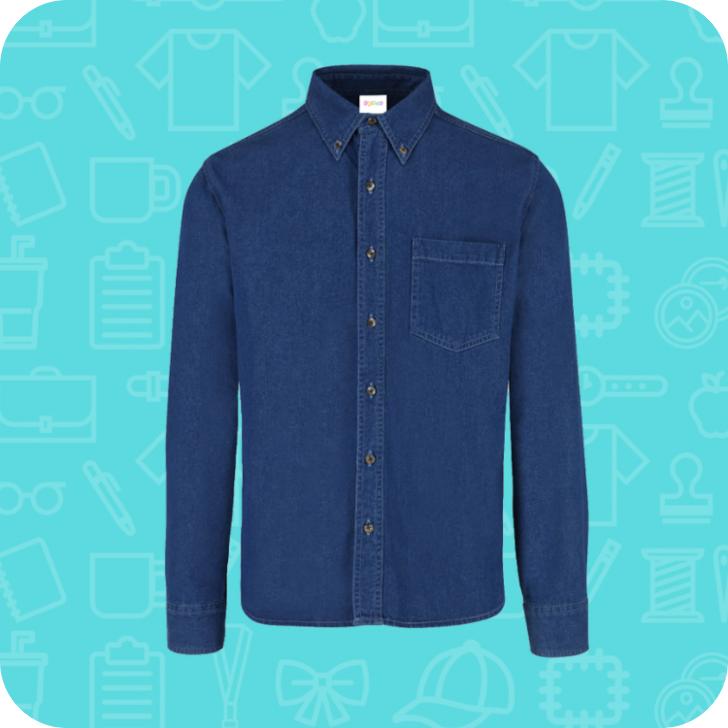 Camisa mezclilla manga larga caballero