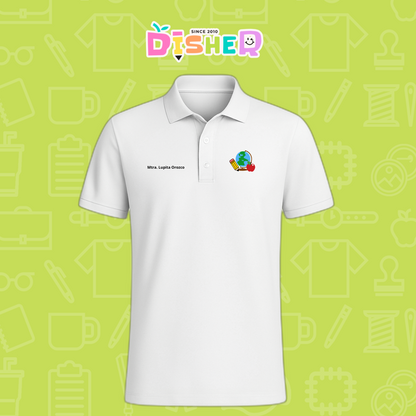 PBD-C-0070: Polo Bordada Dry Fit Caballero I  Globo terráqueo