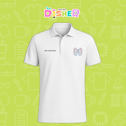 PBD-C-0010: Polo Bordada Dry Fit Caballero I Moño rayas papel