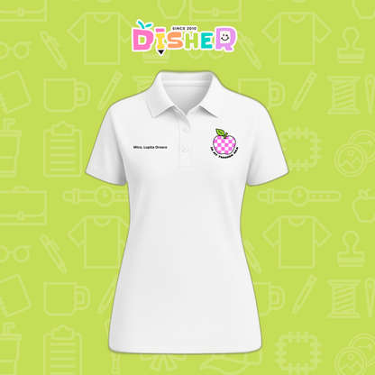 PBD-D-026: Polo Bordada Dry Fit Dama I Manzana cuadros