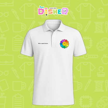 PBD-C-0018: Polo Bordada Dry Fit Caballero I Flor de colores