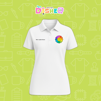 PBD-D-018: Polo Bordada Dry Fit Dama I Flor de colores