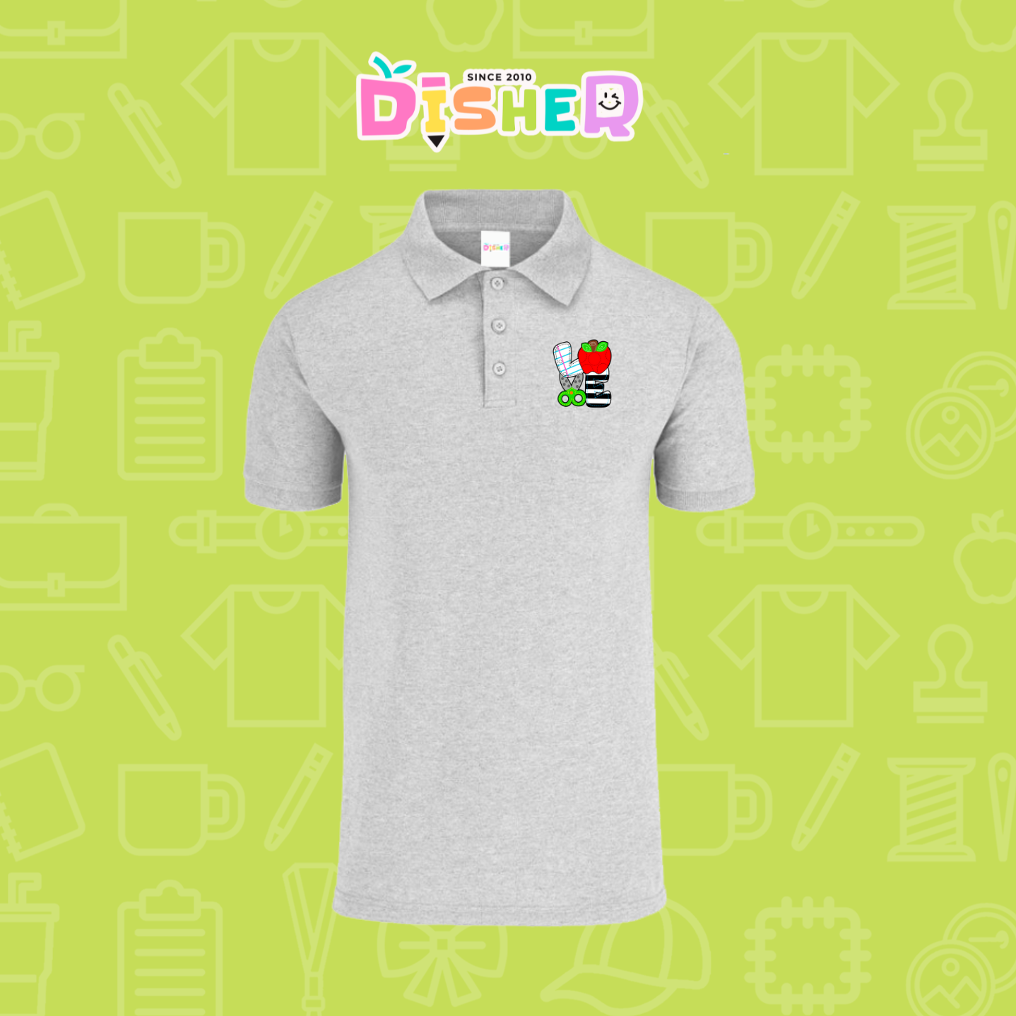 PBY-C-0069: Polo Bordada 50/50 Caballero I Love