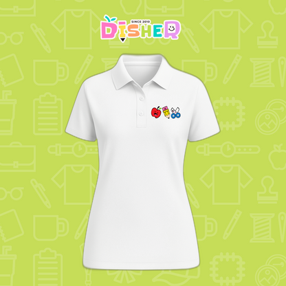 PBD-D-065: Polo Bordada Dry Fit Dama I Soy Maestro útiles