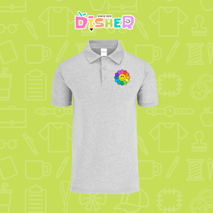 PBY-C-0018: Polo Bordada 50/50 Caballero I Flor de colores