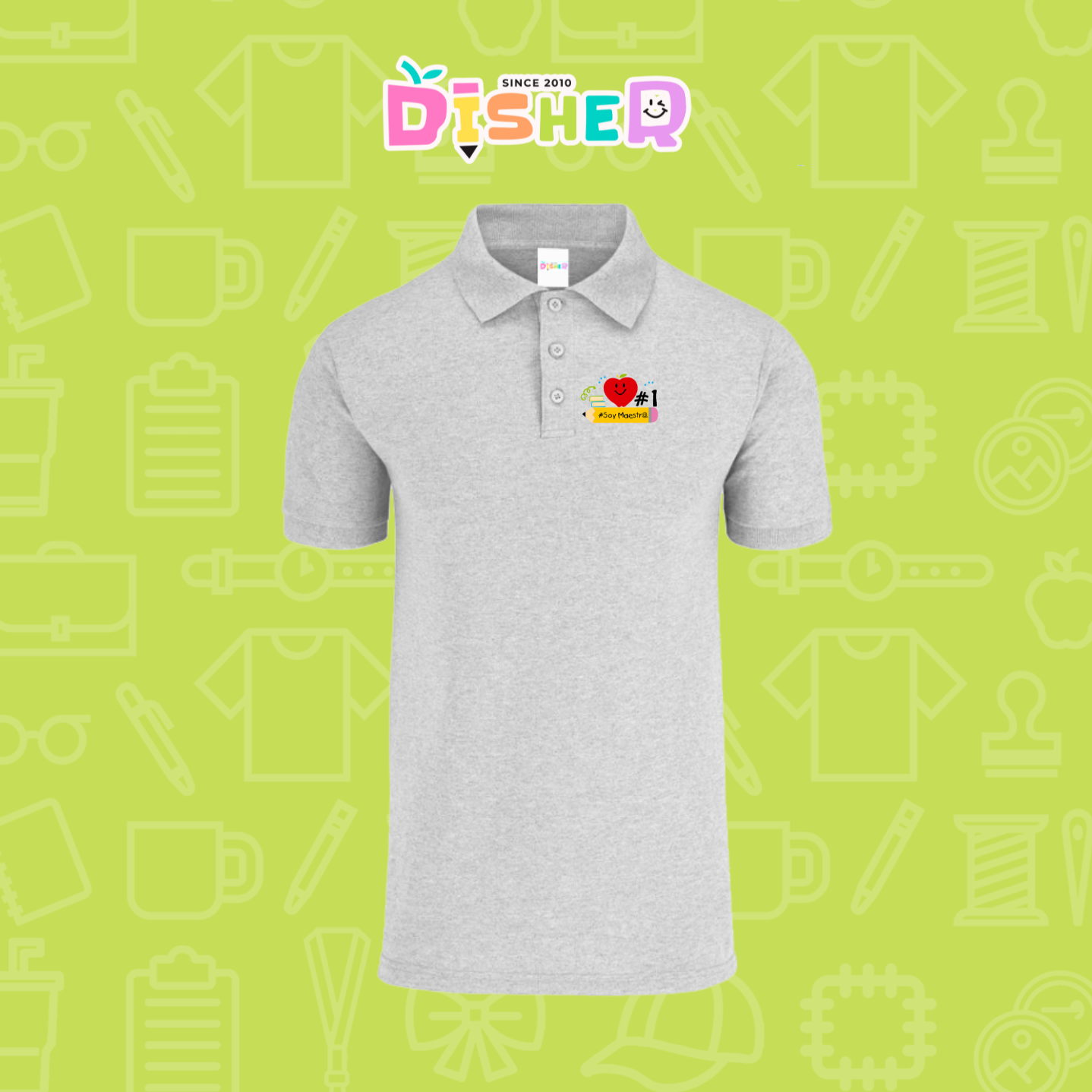 PBY-C-0001: Polo Bordada 50/50 Caballero I Manzana lápiz