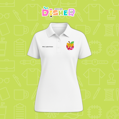 PBD-D-012: Polo Bordada Dry Fit Dama I Manzana moño