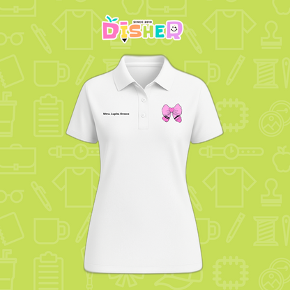 PBD-D-009 : Polo Bordada Dry Fit Dama I Moño rosa crayón