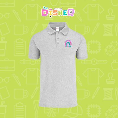 PBY-C-0086: Polo Bordada 50/50 Caballero I Teacher rainbow