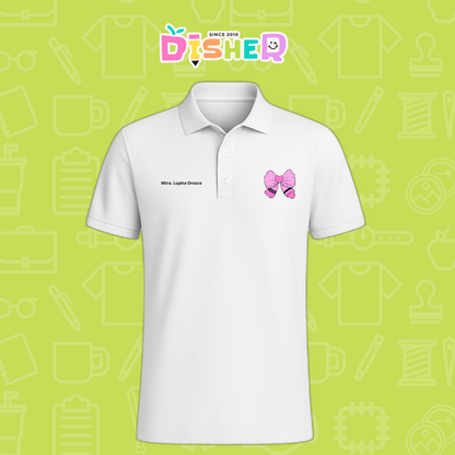 PBD-C-009: Polo Bordada Dry Fit Caballero I Moño rosa clayón