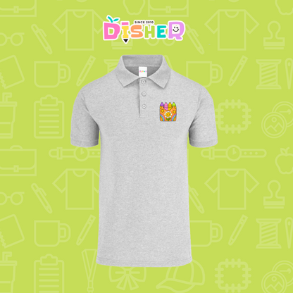 PBY-C-0015: Polo Bordada 50/50 Caballero I Crayones flor