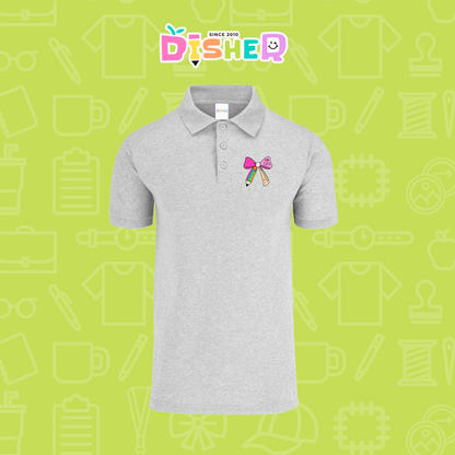 PBY-C-0040: Polo Bordada 50/50 Caballero I Moño arcoíris