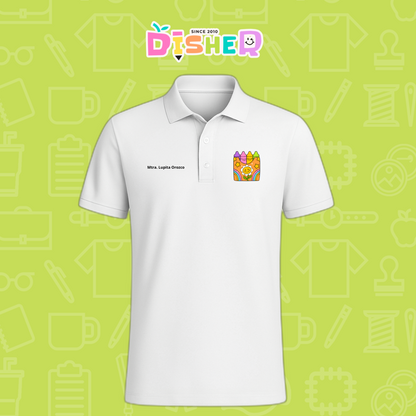 PBD-C-0015: Polo Bordada Dry Fit Caballero I Crayones flor