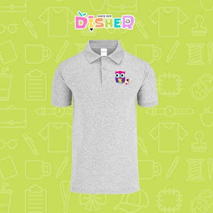 PBY-C-0098: Polo Bordada 50/50 Caballero I Búho rosa