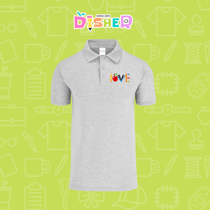 PBY-C-0074: Polo Bordada 50/50 Caballero I Love libro