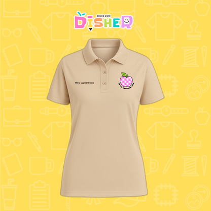 PBD-D-026: Polo Bordada Dry Fit Dama I Manzana cuadros