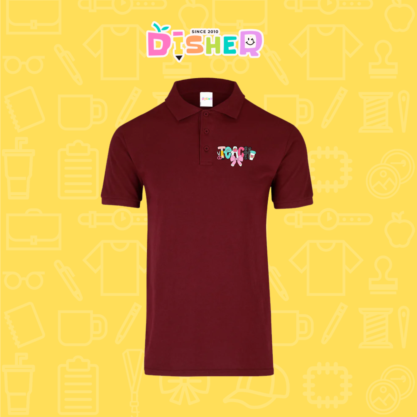 PBY-C-0006: Polo Bordada 50/50 Caballero I Teach pink