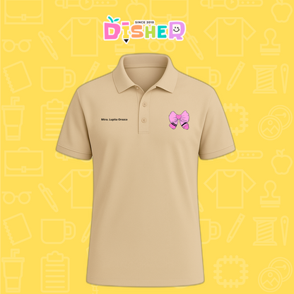 PBD-C-009: Polo Bordada Dry Fit Caballero I Moño rosa clayón