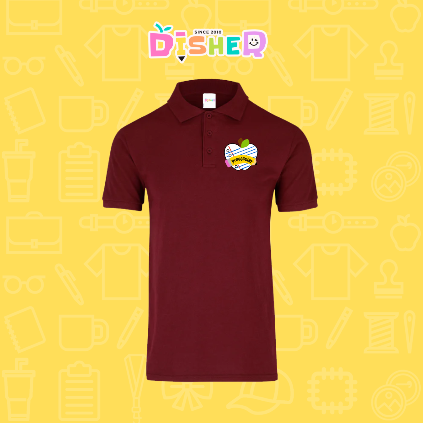 PBY-C-0092: Polo Bordada 50/50 Caballero I Corazón papel preescolar