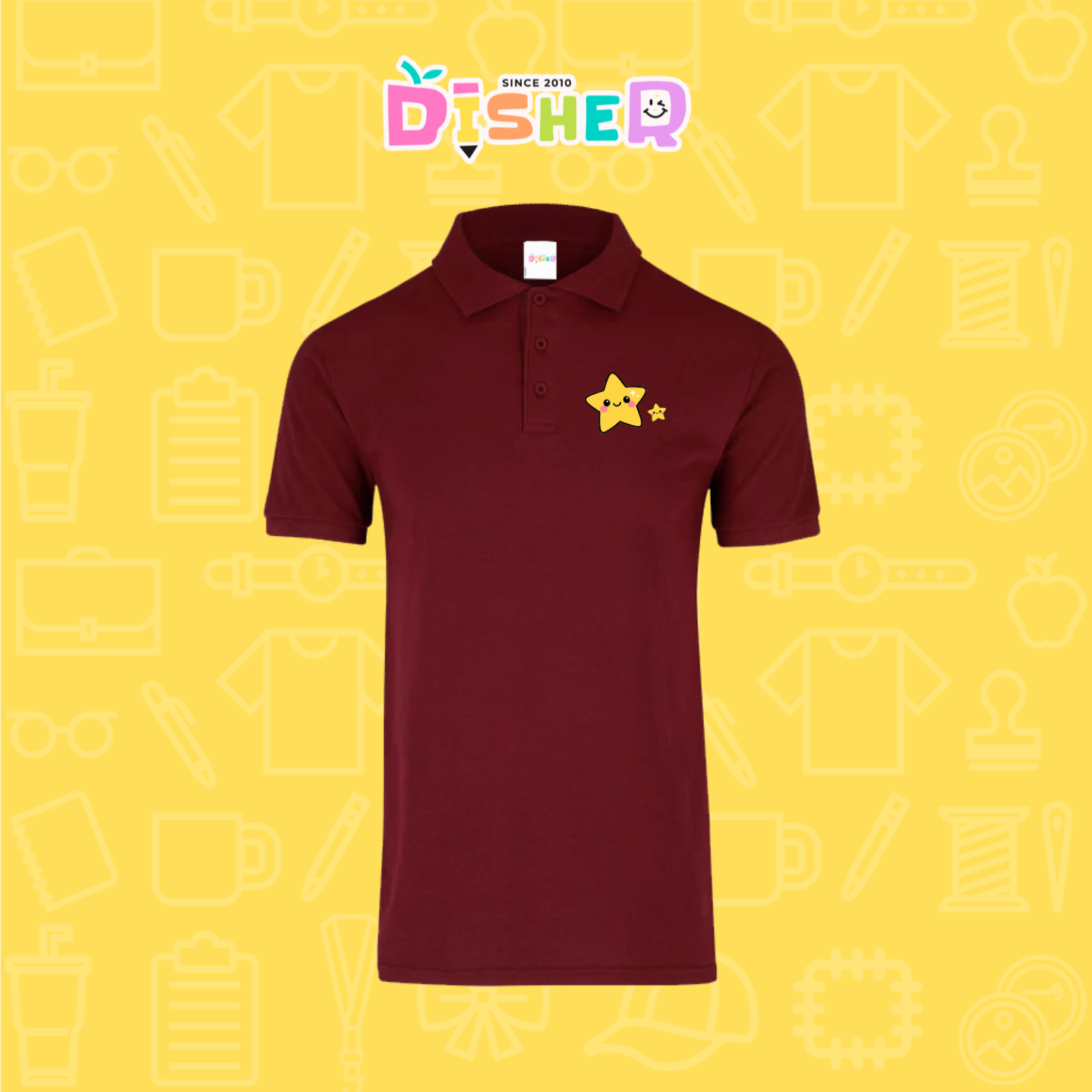 PBY-C-0046: Polo Bordada 50/50 Caballero I Estrellitas