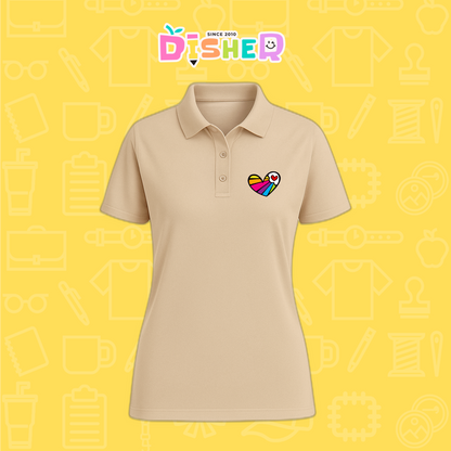 PBD-D-073: Polo Bordada Dry Fit Dama I Corazón lineas