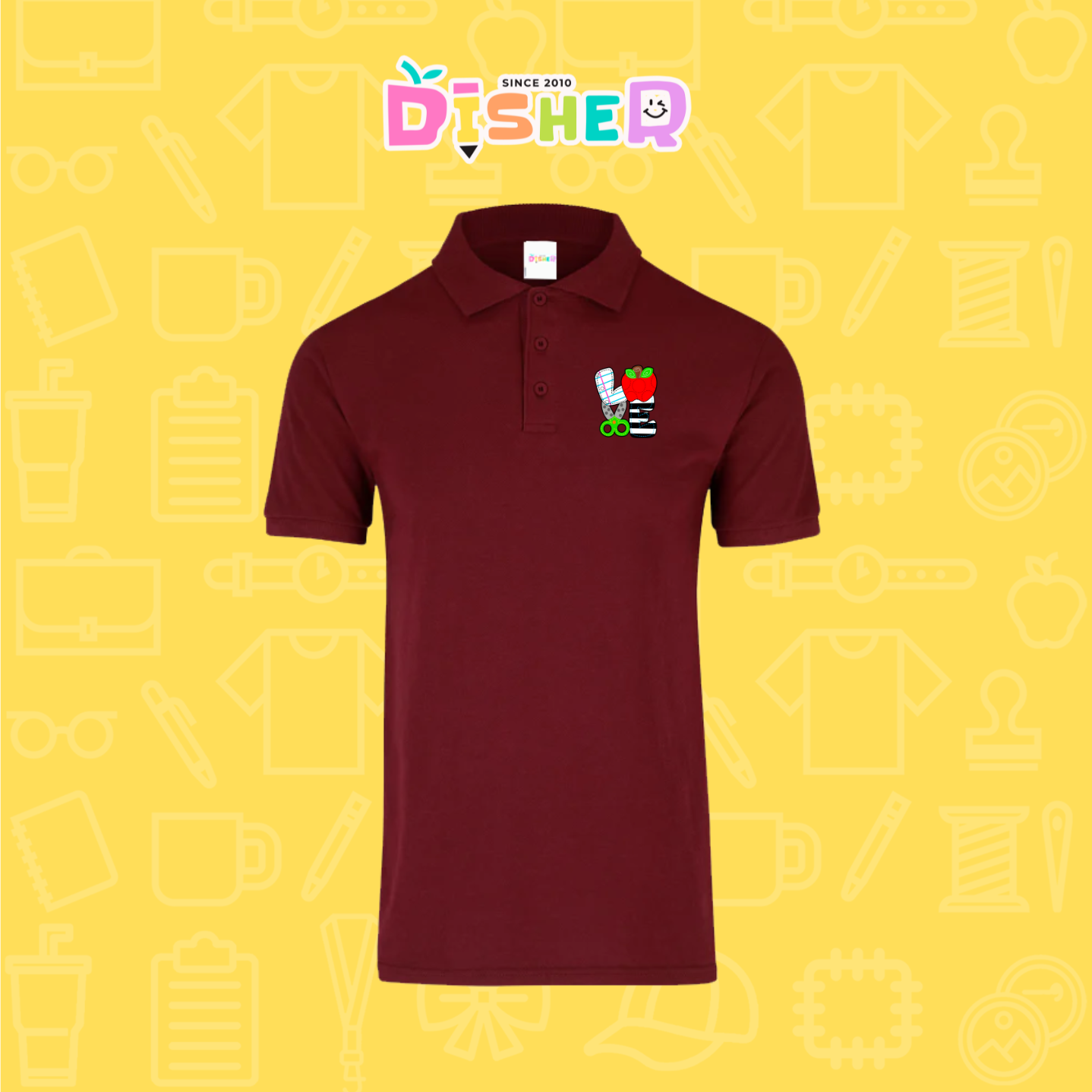 PBY-C-0069: Polo Bordada 50/50 Caballero I Love