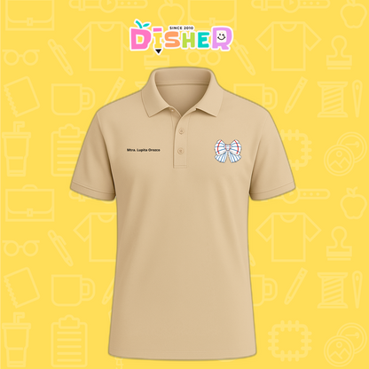 PBD-C-0010: Polo Bordada Dry Fit Caballero I Moño rayas papel