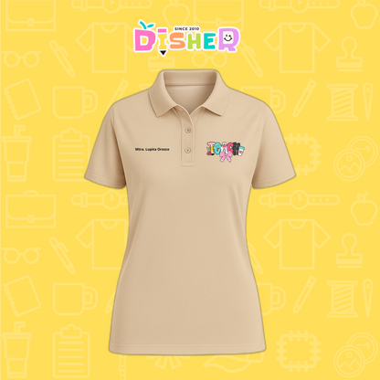 PBD-D-006 : Polo Bordada Dry Fit Dama I Teach Pink