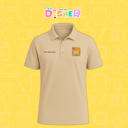 PBD-C-0015: Polo Bordada Dry Fit Caballero I Crayones flor