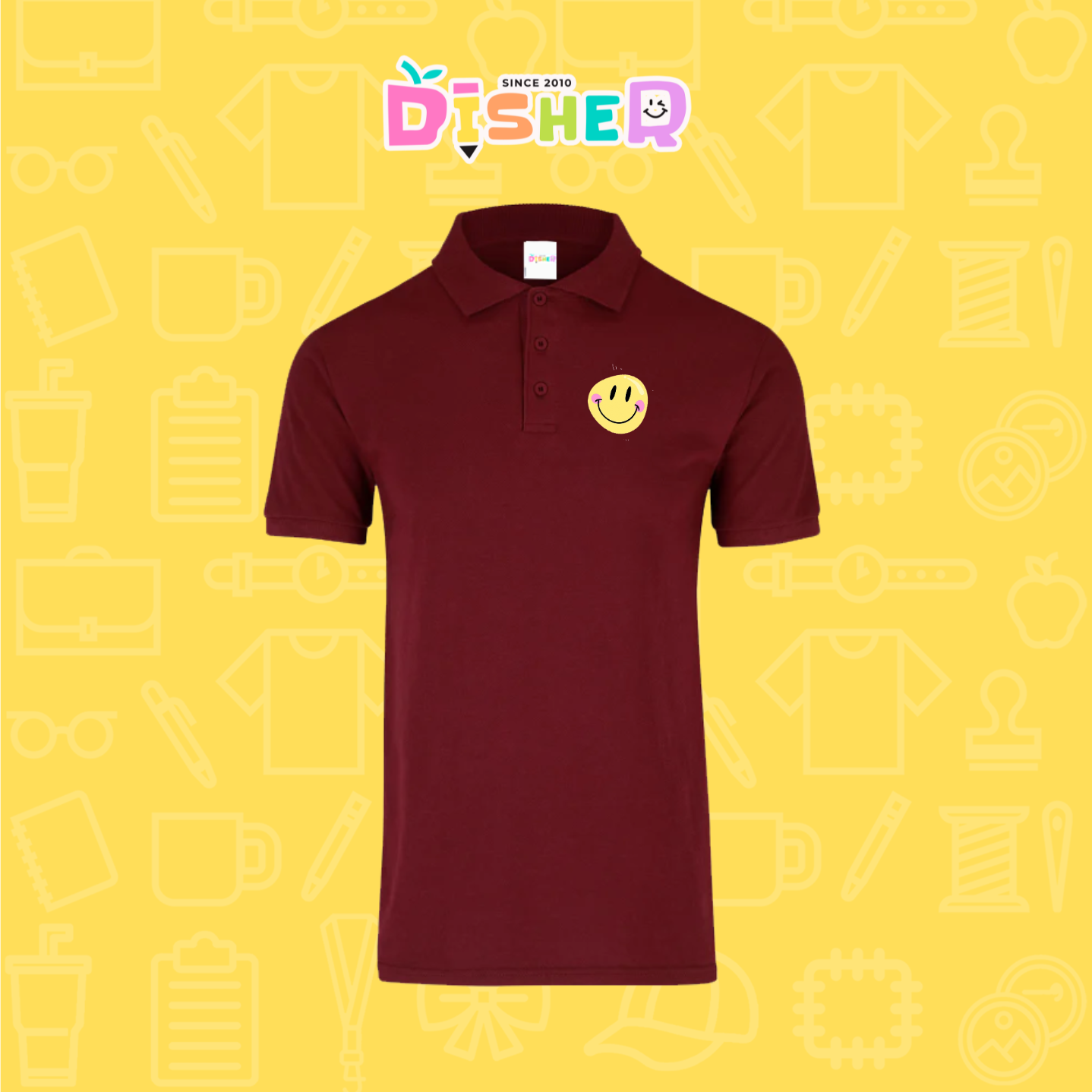 PBY-C-0021: Polo Bordada 50/50 Caballero I Happy face