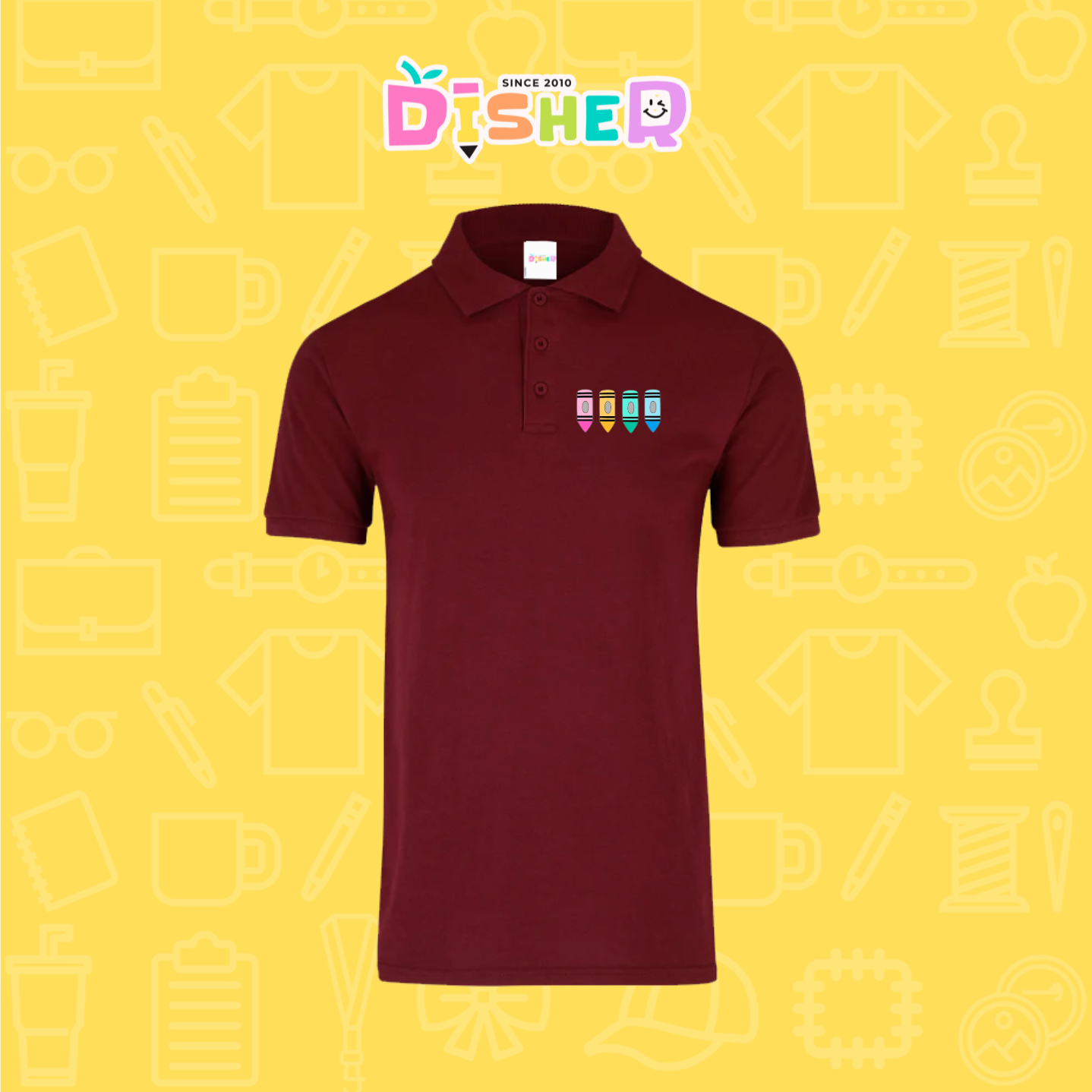 PBY-C-0045: Polo Bordada 50/50 Caballero I Crayolas pastel