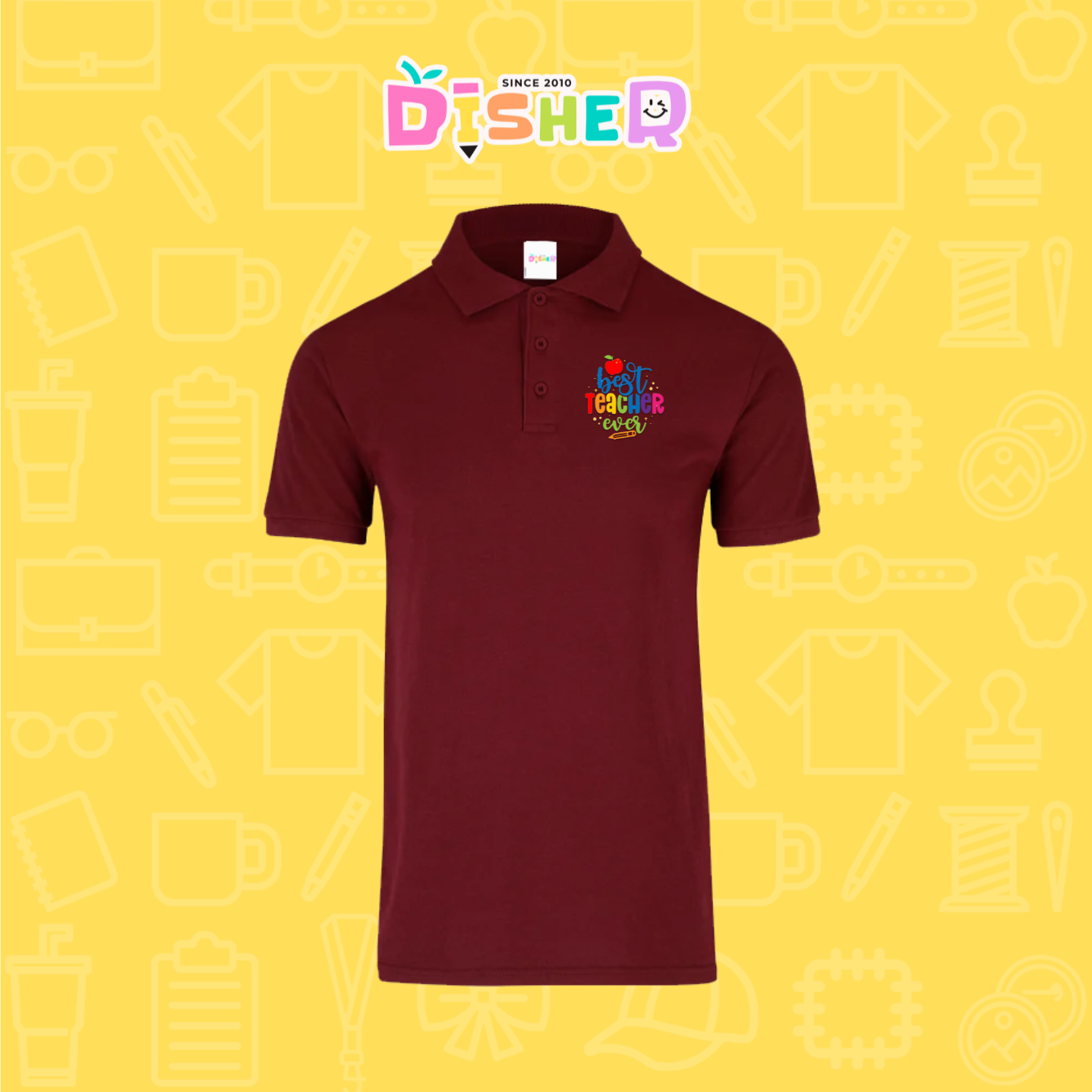 PBY-C-0076: Polo Bordada 50/50 Caballero I Best teacher ever