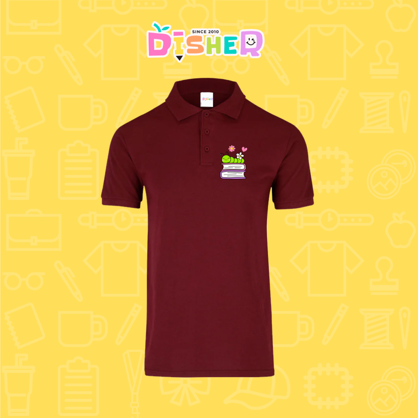 PBY-C-0004: Polo Bordada 50/50 Caballero I Gusanito libros