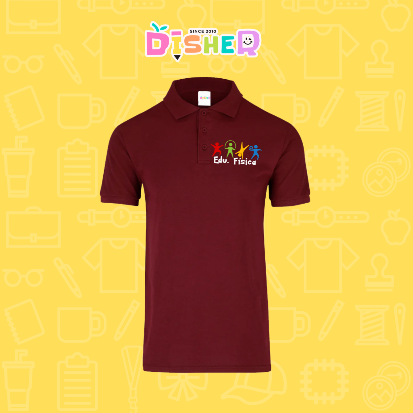 PBY-C-0090: Polo Bordada 50/50 Caballero I Educación física