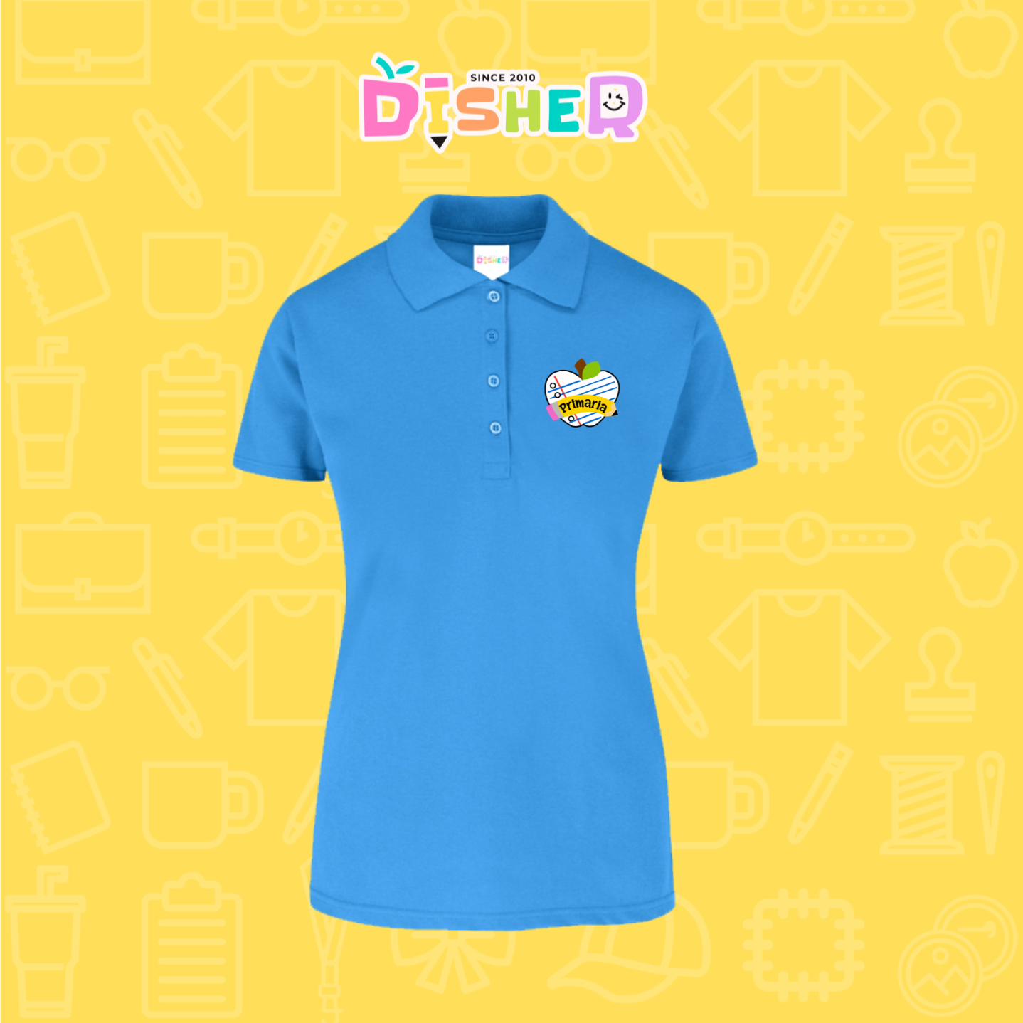 PBY-D-0093: Polo Bordada 50/50 Dama I Corazón papel primaria