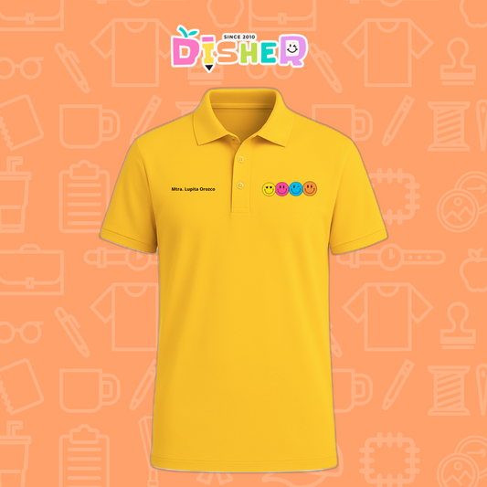 PBD-C-0024: Polo Bordada Dry Fit Caballero I Caritas felices