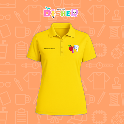 PBD-D-088: Polo Bordada Dry Fit Dama I Útiles manzana lápiz