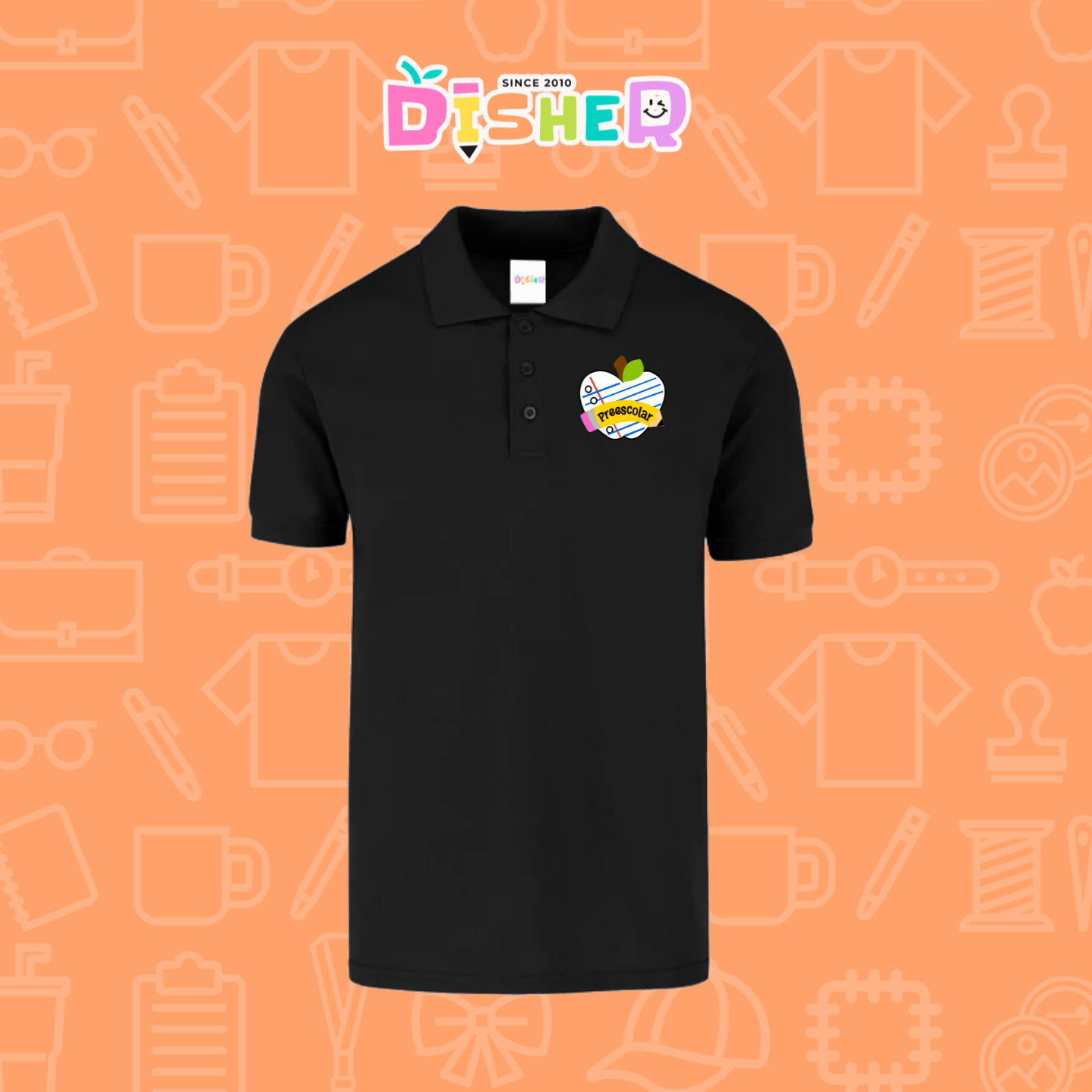 PBY-C-0092: Polo Bordada 50/50 Caballero I Corazón papel preescolar