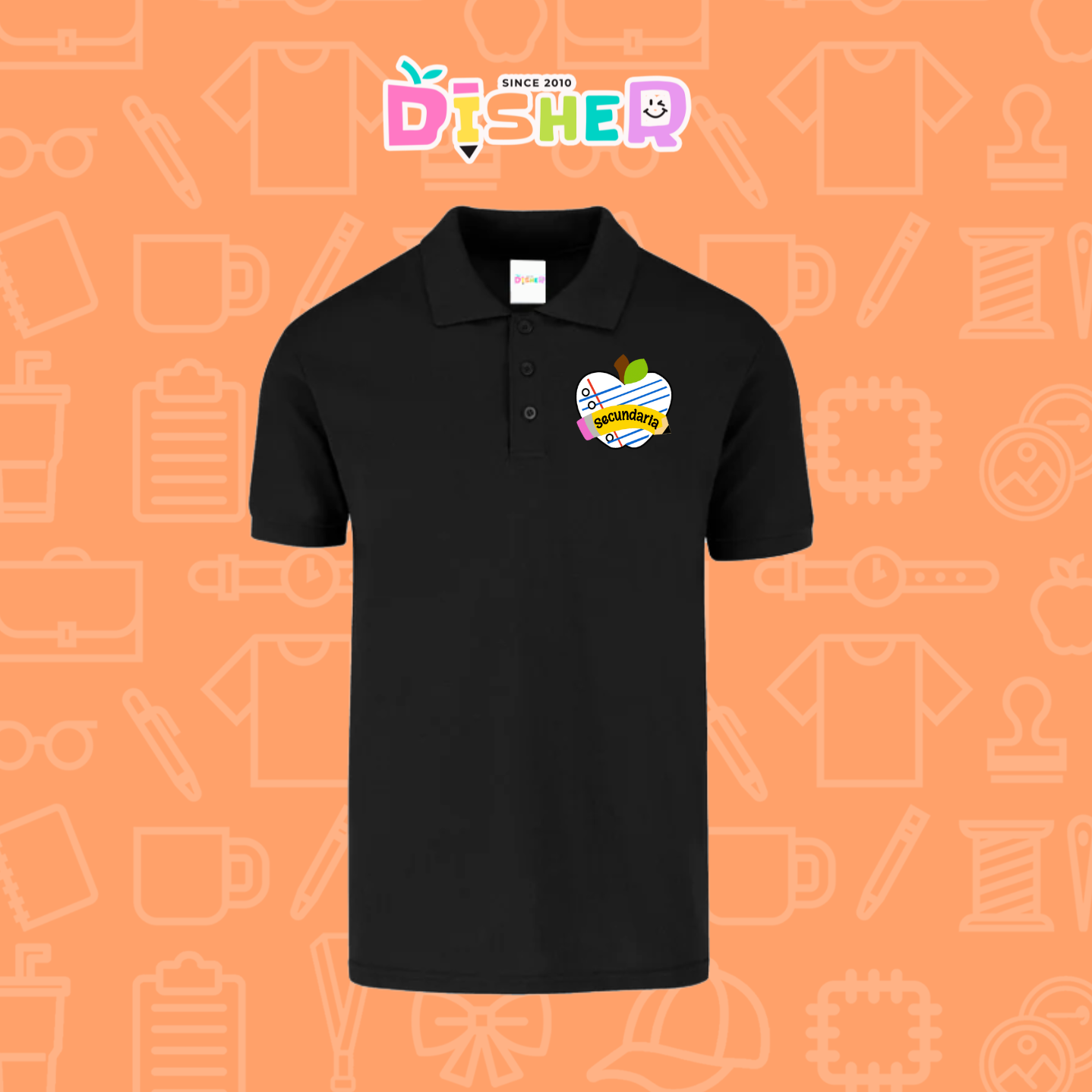 PBY-C-0094: Polo Bordada 50/50 Caballero I Corazón papel secundaria