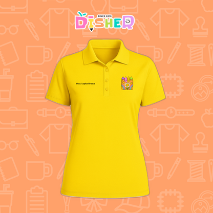 PBD-D-015: Polo Bordada Dry Fit Dama I Crayones flor